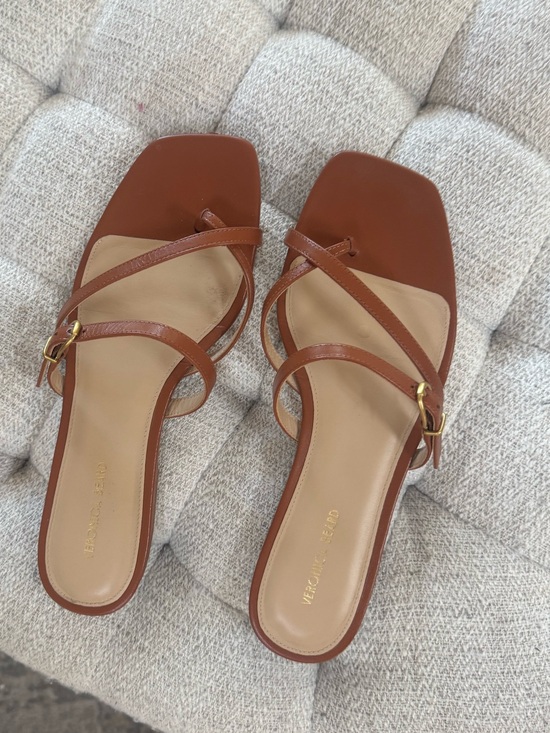 Veronica Beard Shoes - Veronica Beard Brown Leather Strappy Flat Sandals